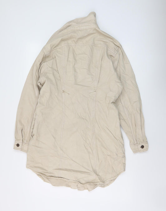Topshop Womens Beige Jacket Size 14 Button