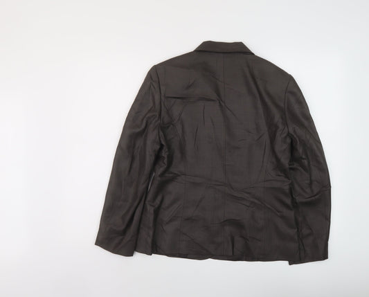 Precis Womens Brown Jacket Size 12 Button