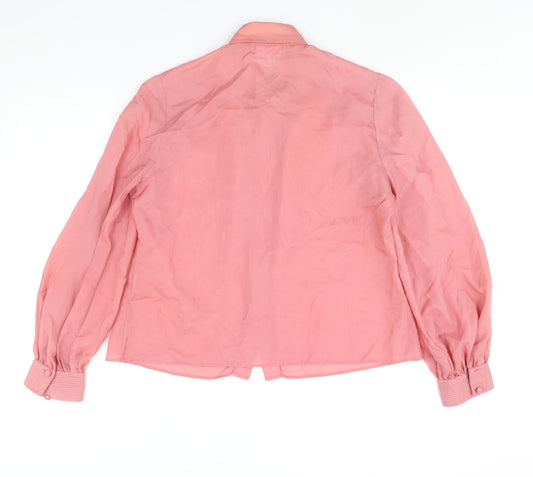Womens UK Size 12 Janet Cotton Pink Acetate Blouse