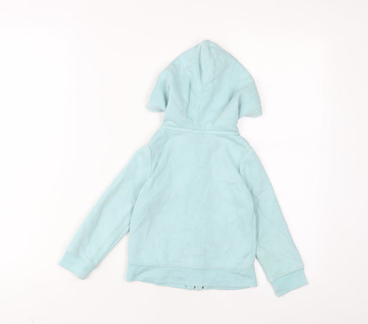 Gap Girls Blue Cotton Full Zip Hoodie Size 3 Years Zip