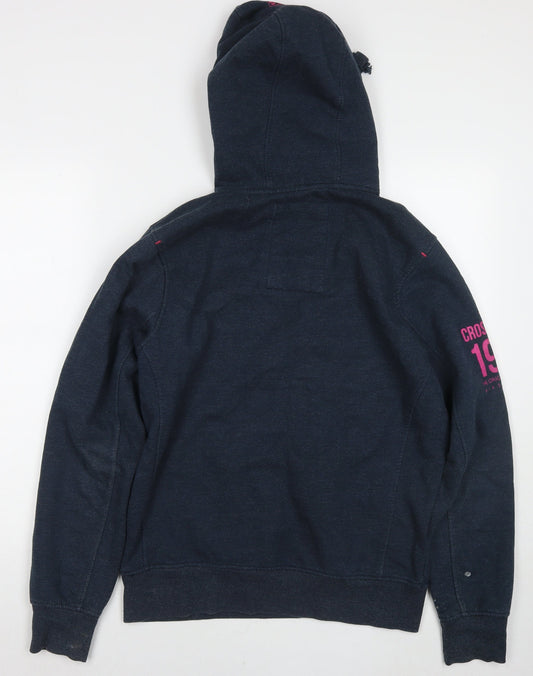 Crosshatch Womens Blue Polyester Pullover Hoodie Size L Pullover - Logo