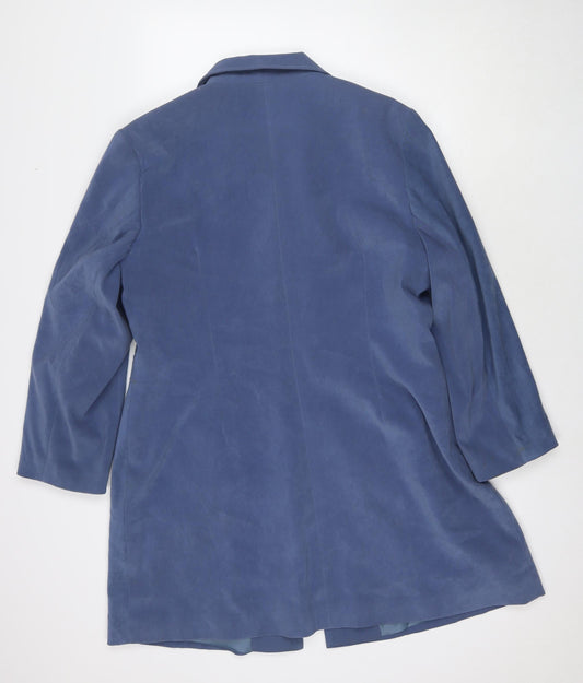 Rogers Womens Blue Trench Coat Jacket Size 20 Button