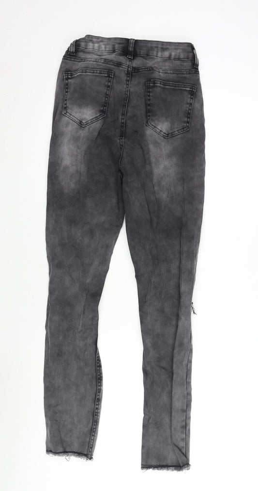 Fashion Victim Womens Grey Cotton Blend Tapered Jeans Size 27 in L32 in Regular Zip