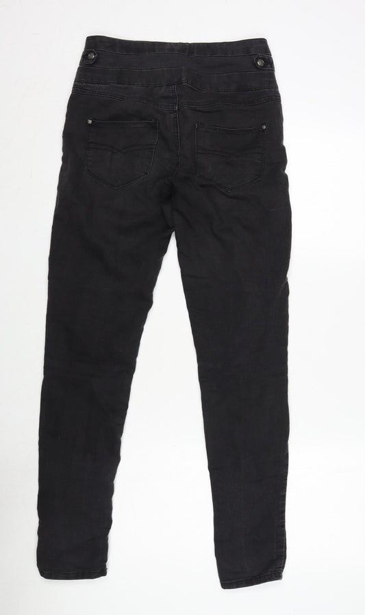 Denim & Co. Womens Grey Cotton Blend Skinny Jeans Size 8 L30.5 in Regular Zip