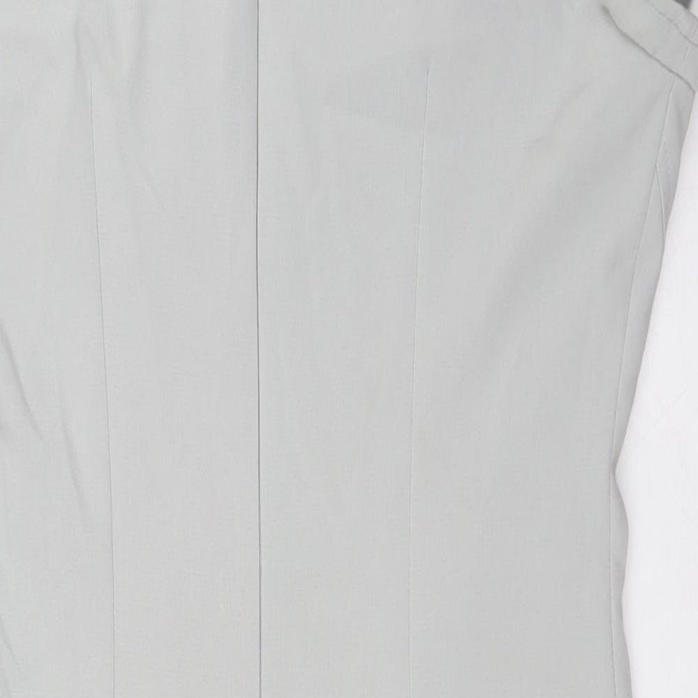Nissa Womens Grey Polyester Pencil Dress Size 10 Square Neck Zip