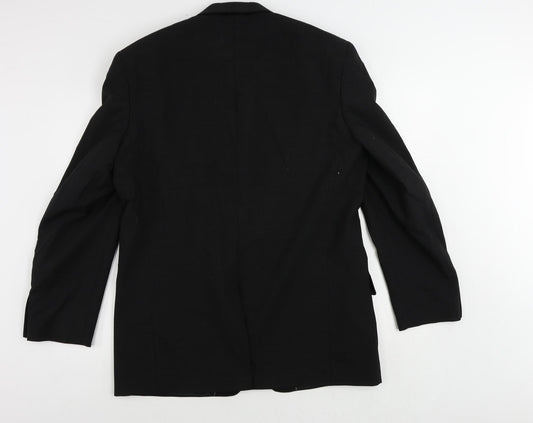 NEXT Mens Black Check Polyester Jacket Suit Jacket Size 42 Regular