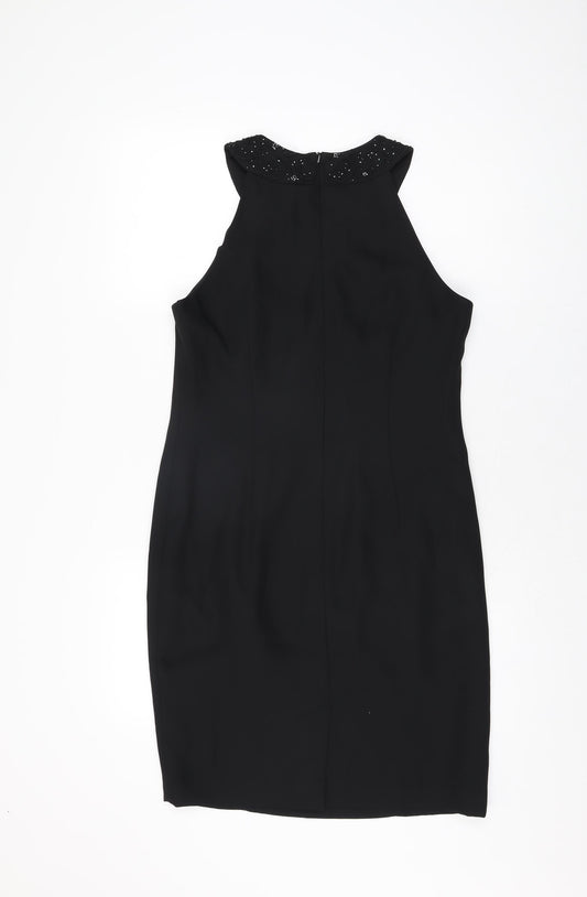 Opera Richards Womens Black Polyester Shift Size 12 Round Neck Zip