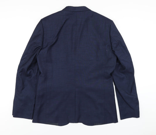 H&M Mens Blue Polyester Jacket Suit Jacket Size 42 Regular