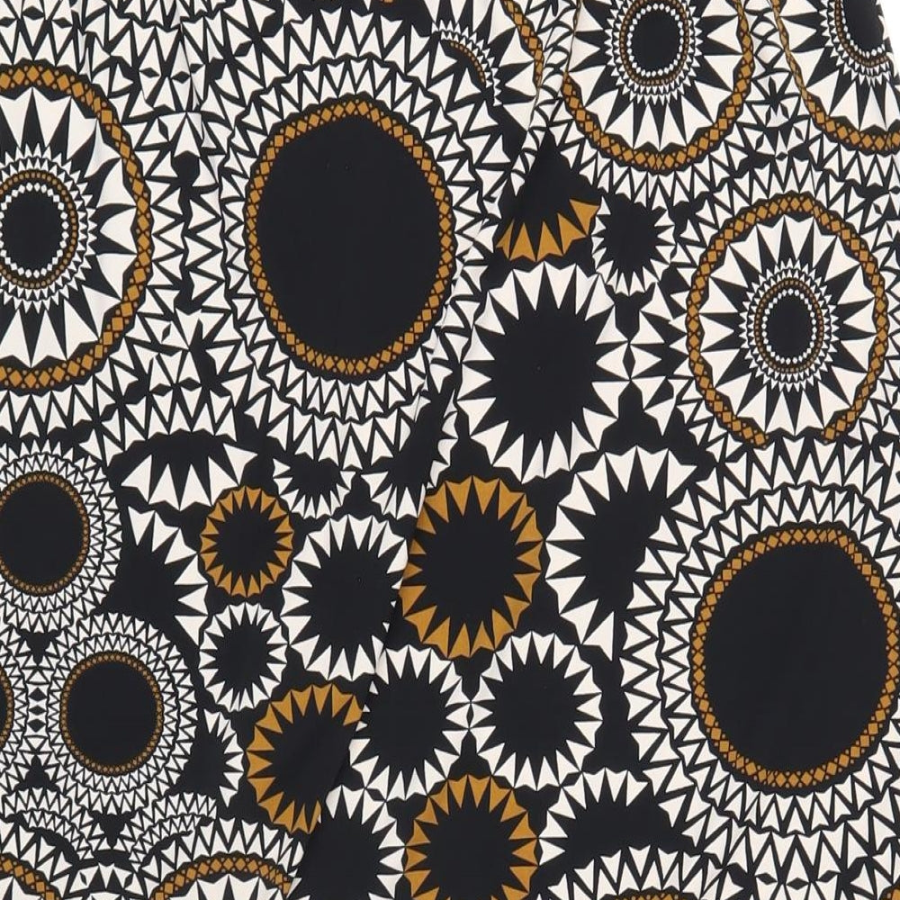 M&Co Womens Multicoloured Geometric Polyester A-Line Skirt Size 14