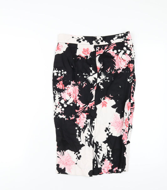 French Connection Womens Multicoloured Geometric Cotton Straight & Pencil Skirt Size 10 Zip
