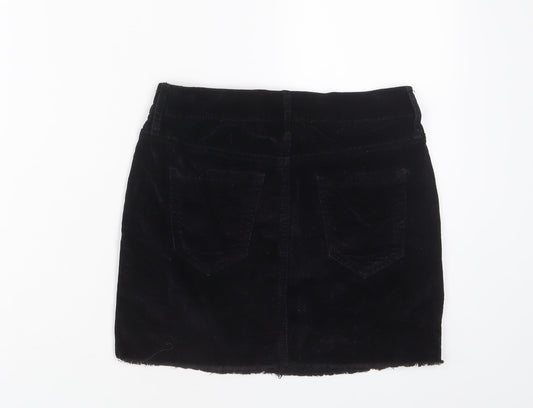 Brandy Melville Womens Black Cotton A-Line Skirt Size XS Zip