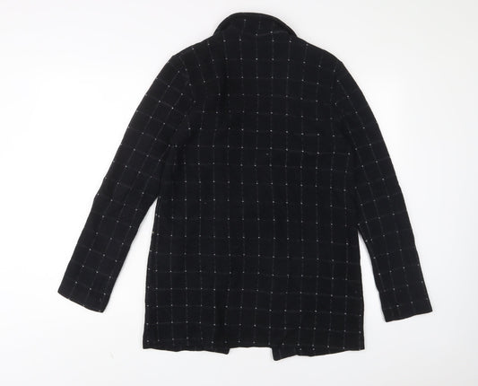 H&M Womens Black Plaid Jacket Blazer Size 8 - Open