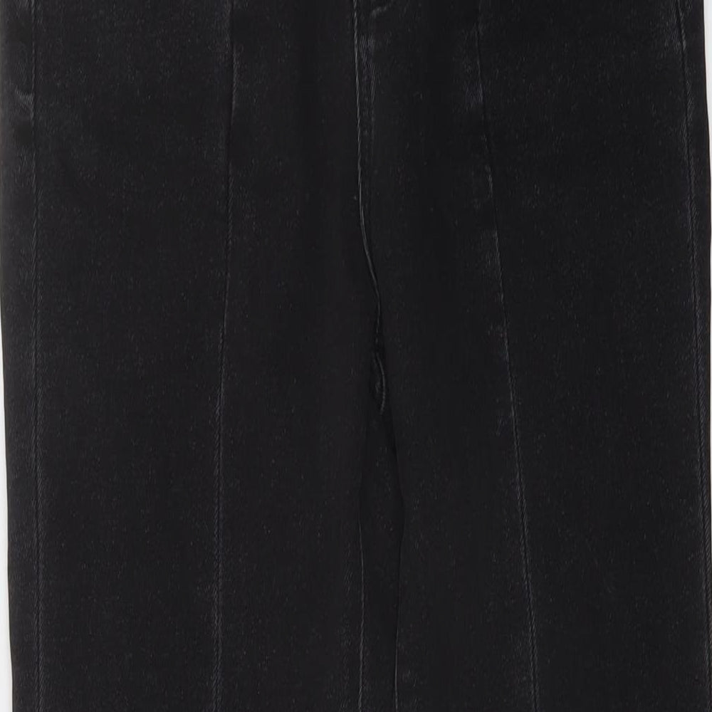 Stradivarius Womens Black Cotton Mom Jeans Size 10 L28 in Slim Button