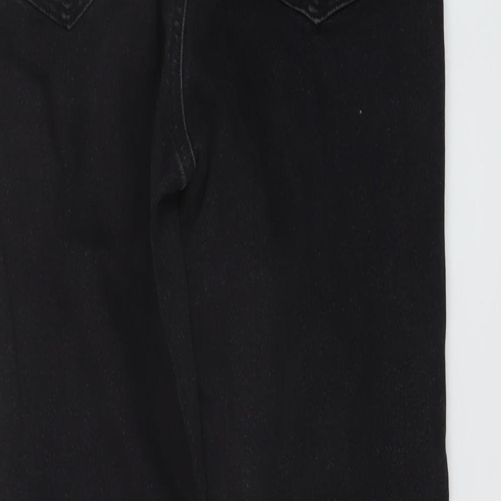 Stradivarius Womens Black Cotton Mom Jeans Size 10 L28 in Slim Button