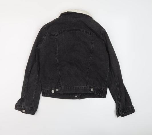 Topshop Womens Grey Jacket Size 4 Button