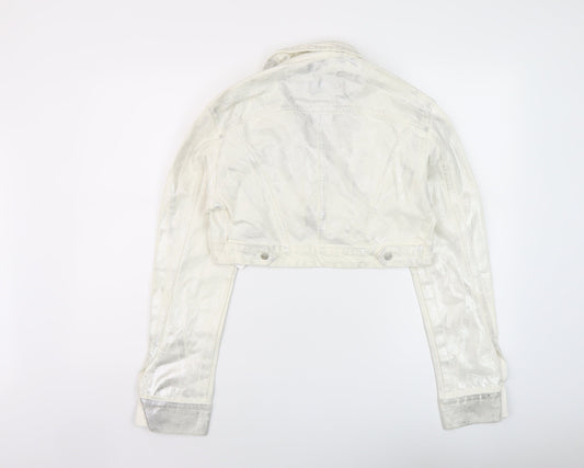 Zara Womens Ivory Jacket Size L Button