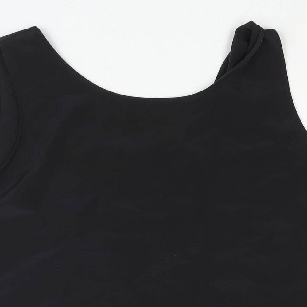 St Michael Womens Black Polyester Camisole Blouse Size 14 Scoop Neck