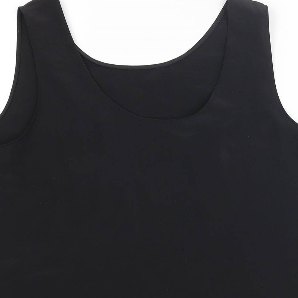 St Michael Womens Black Polyester Camisole Blouse Size 14 Scoop Neck