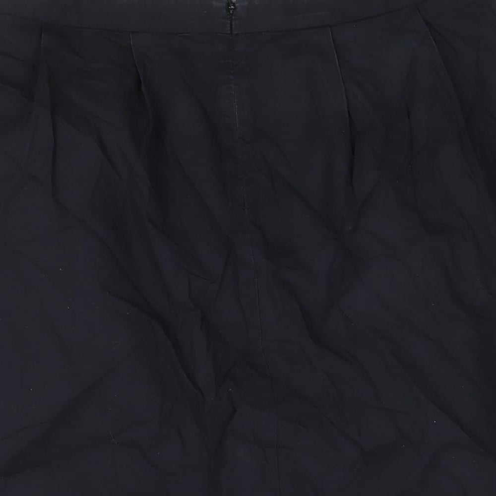 Lands' End Womens Blue Cotton A-Line Skirt Size 6 Zip