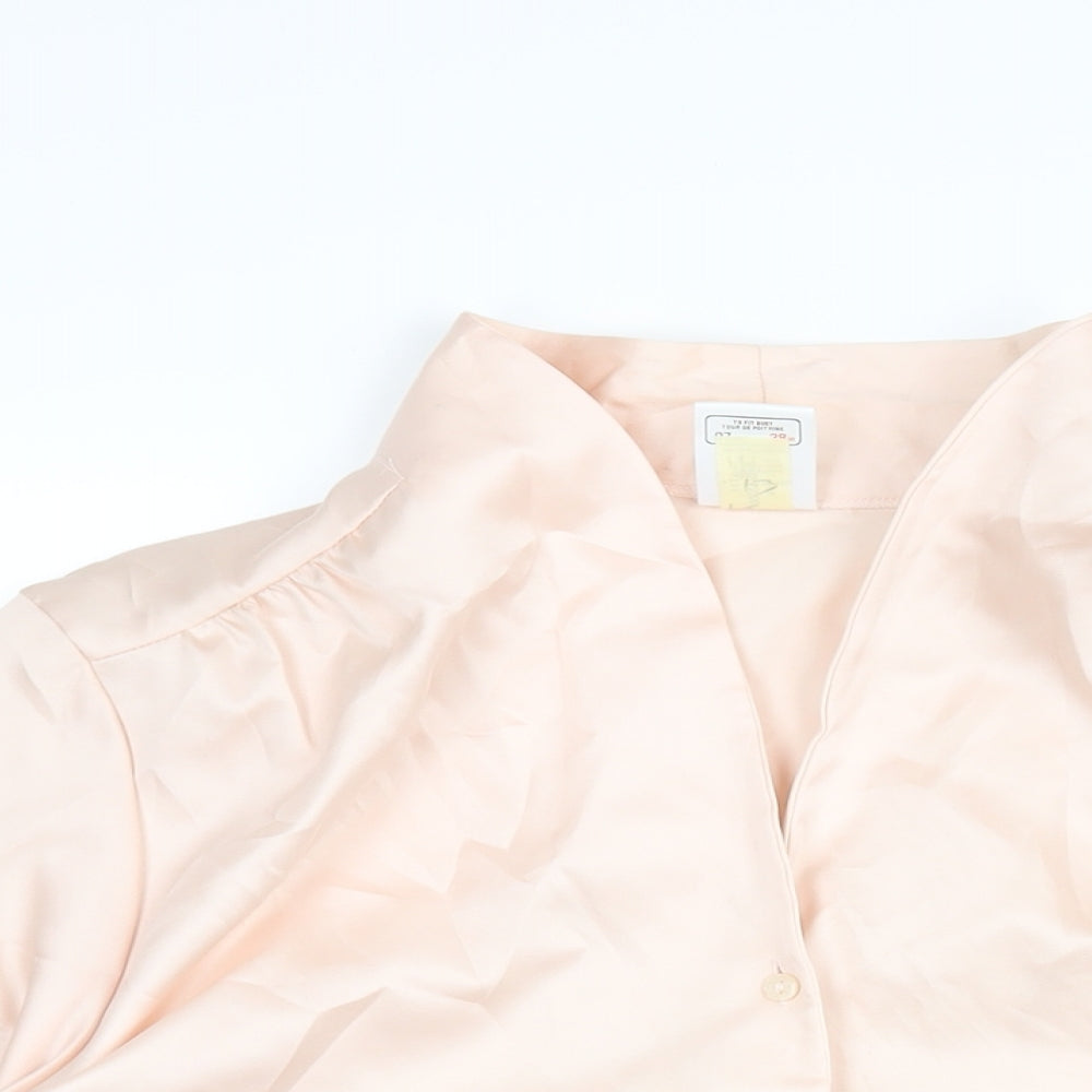 St Michael Womens Pink Polyester Basic Blouse Size 16 V-Neck