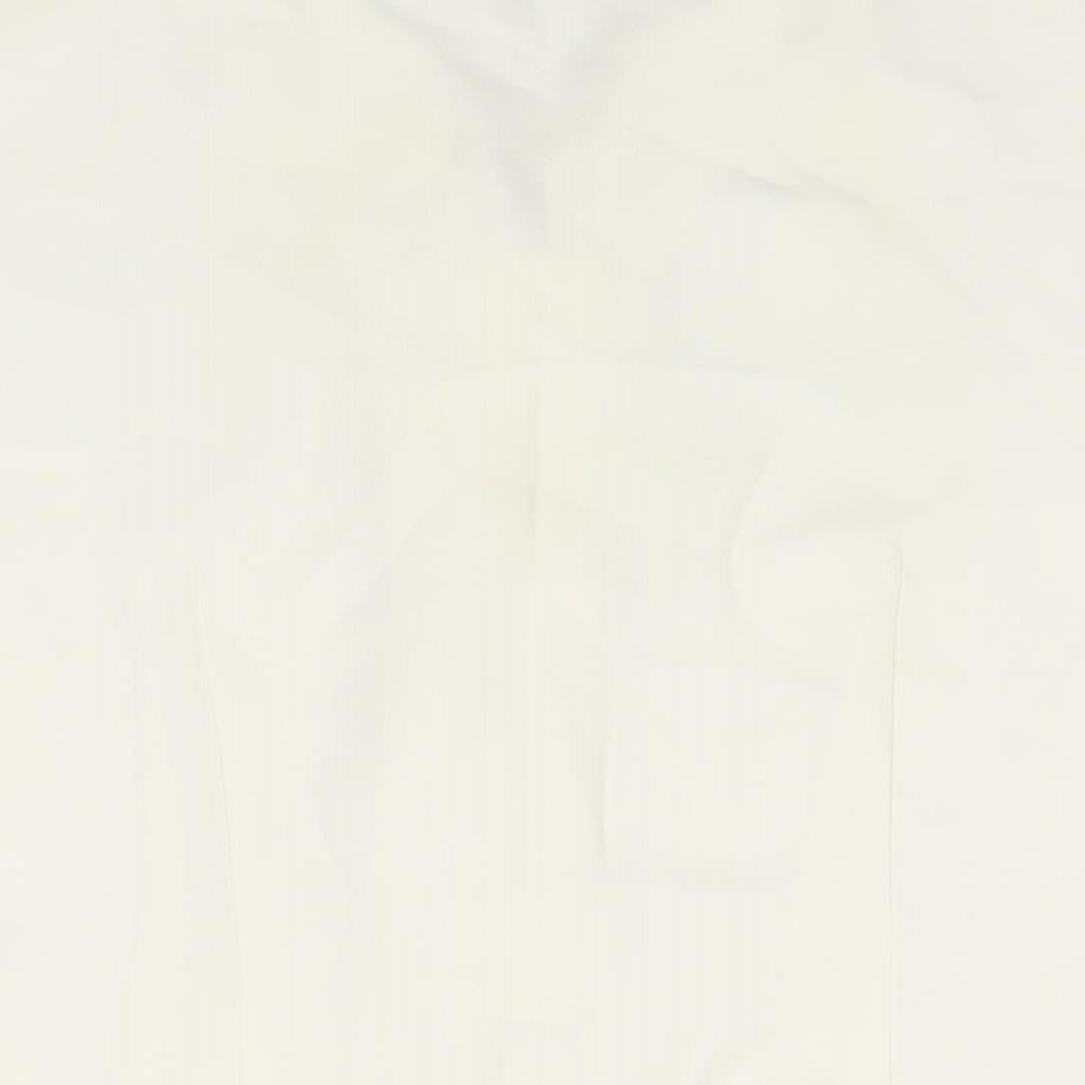 St Michael Womens White Polyester Basic Button-Up Size 14 V-Neck