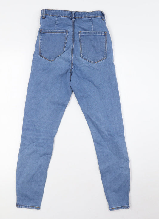 Denim Co Womens Blue Cotton Skinny Jeans Size 8 L25 in Regular Button