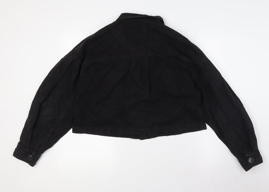 Bershka Womens Black Jacket Size L Button