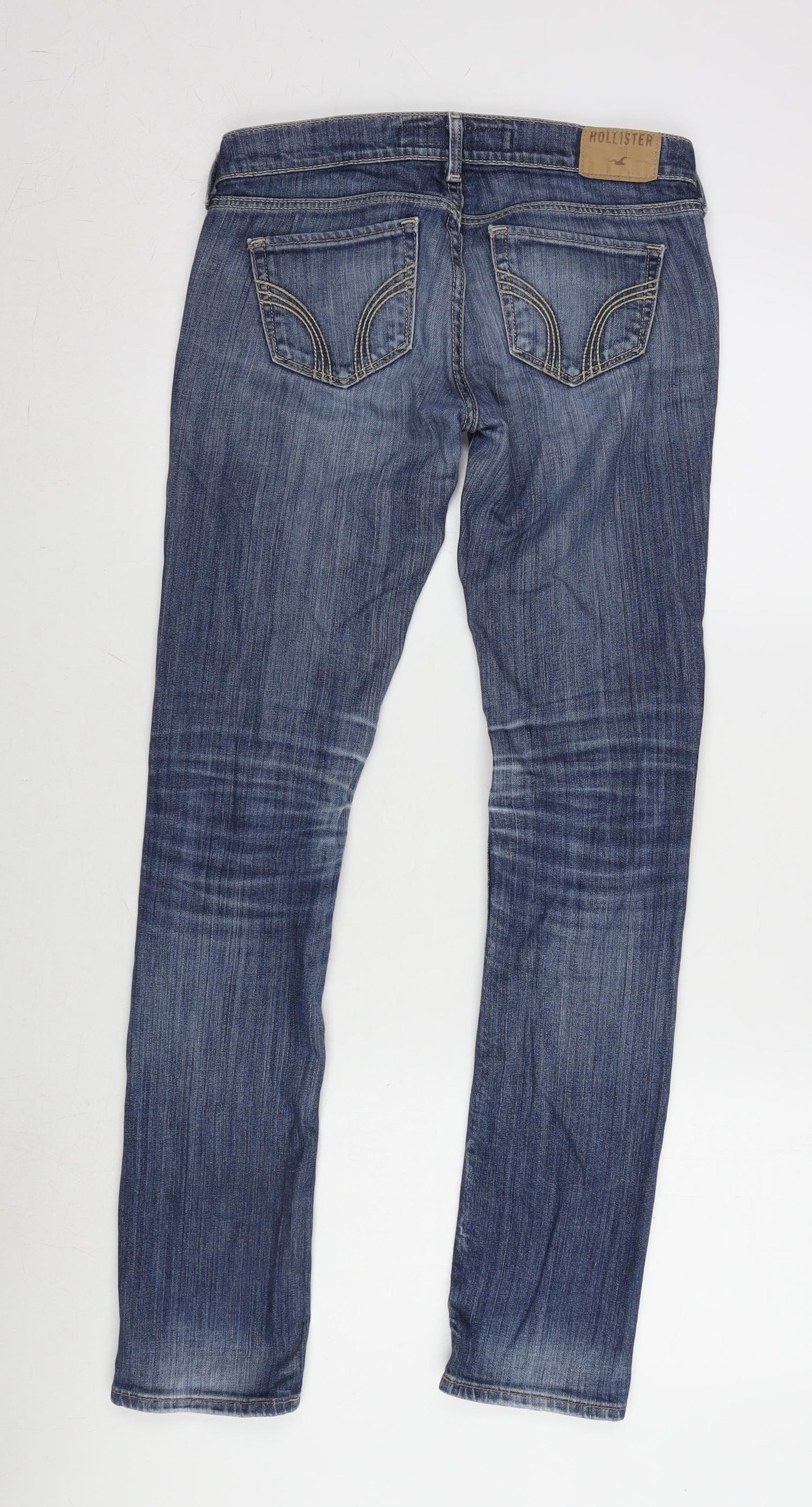Hollister Womens Blue Cotton Blend Straight Jeans Size 28 in L31 in Regular Zip