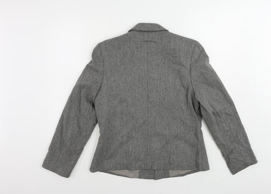 St Michael Womens Grey Jacket Blazer Size 12 Button - Vintage