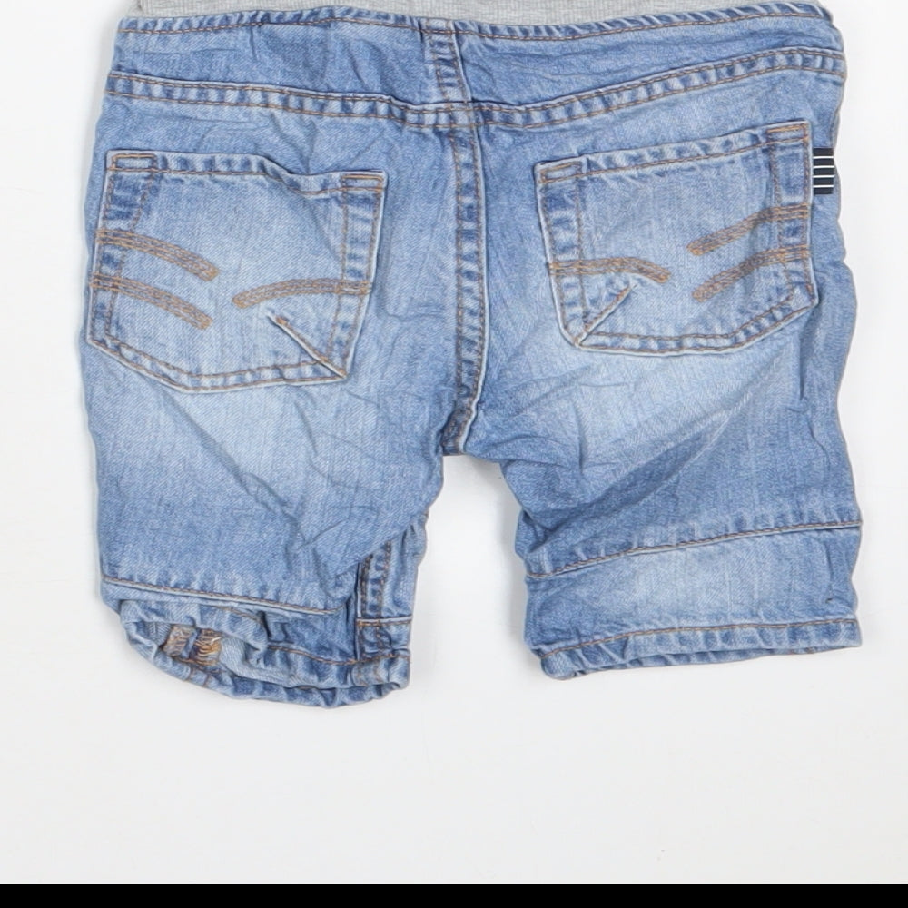 Polarn O. Pyret Boys Blue Cotton Cropped Trousers Size 12-18 Months Snap