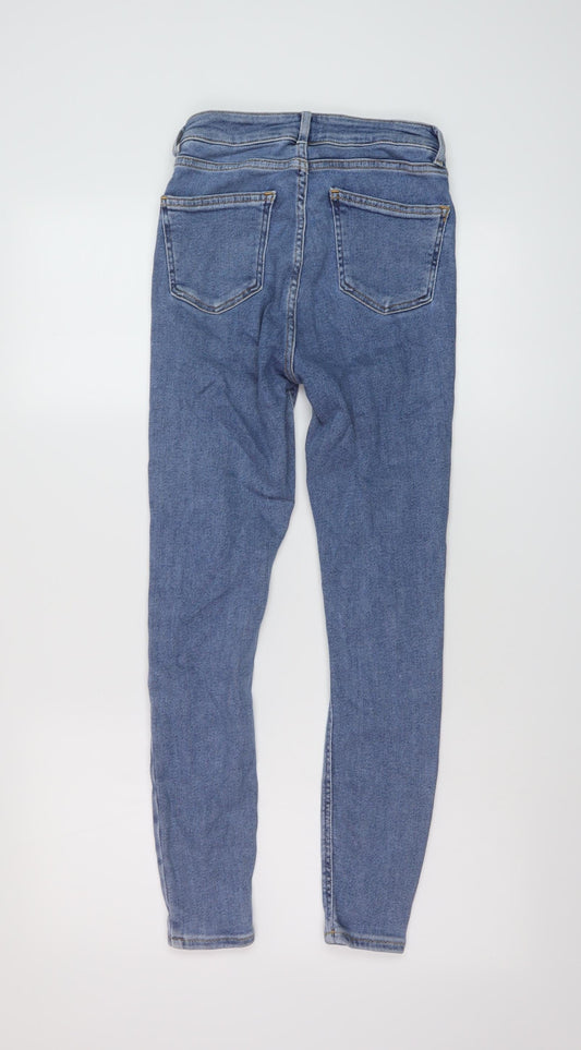 New Look Girls Blue Cotton Skinny Jeans Size 13 Years Regular Button