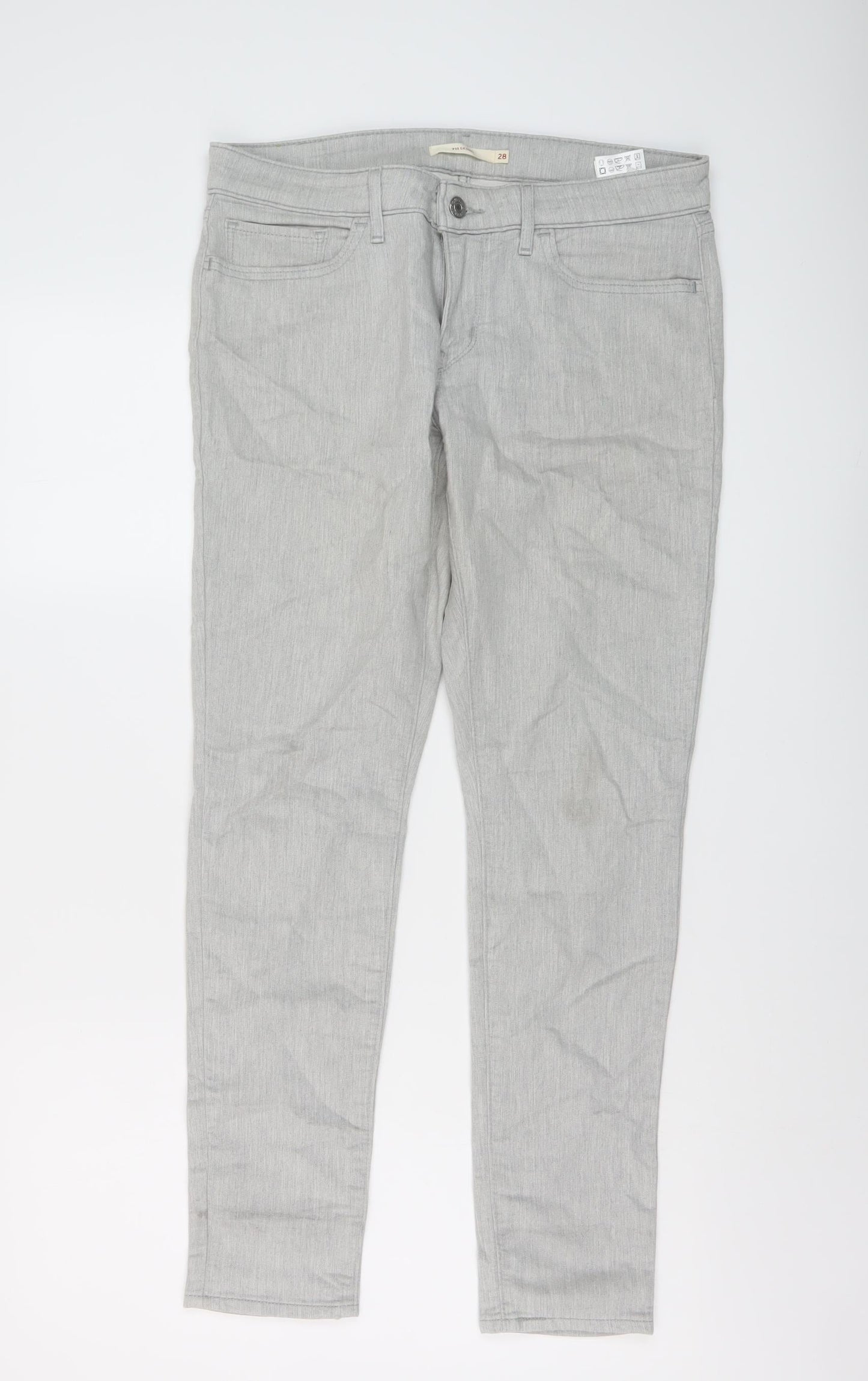 Levi's Womens Grey Cotton Skinny Jeans Size 28 in L29 in Regular Button