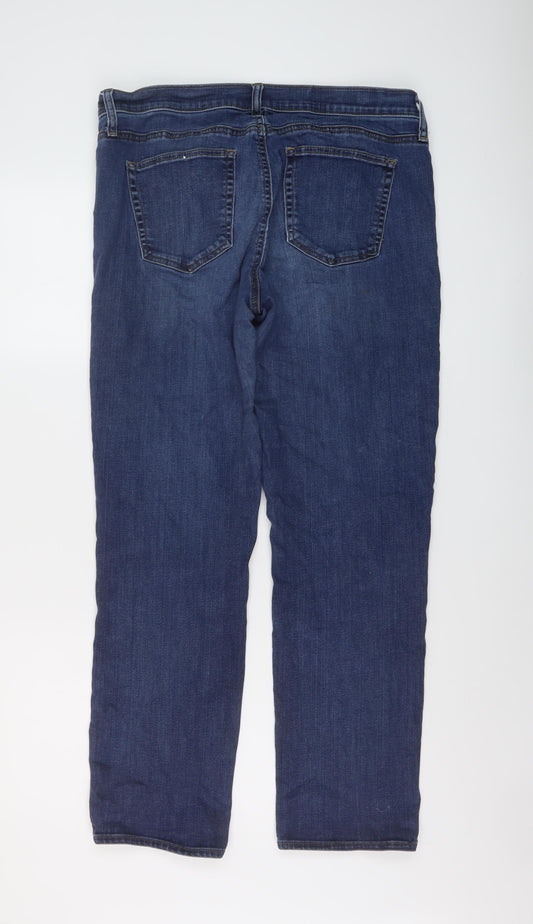 Gap Womens Blue Cotton Straight Jeans Size 32 in L29 in Regular Button