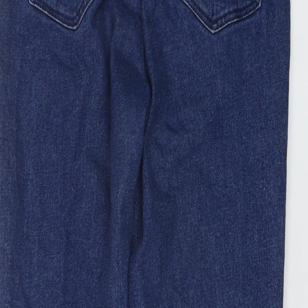 Stradivarius Womens Blue Cotton Mom Jeans Size 10 L28 in Slim Button