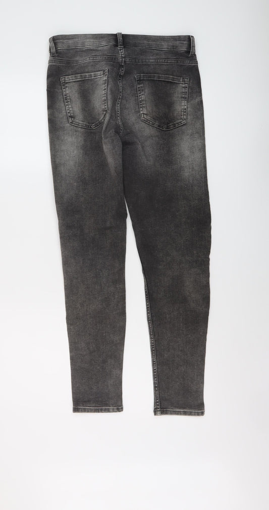 Marks and Spencer Womens Green Cotton Skinny Jeans Size 10 L28 in Regular Button
