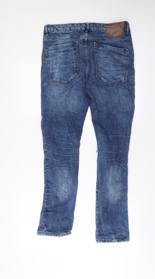 Denim & Co. Mens Blue Cotton Skinny Jeans Size 32 in L30 in Regular Button