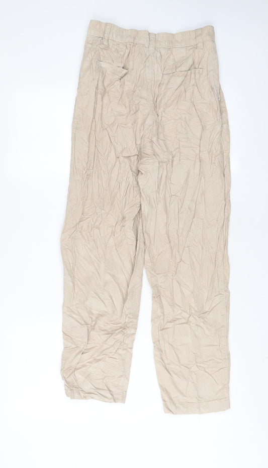 Gap Womens Beige Cotton Trousers Size 8 L28 in Regular Zip
