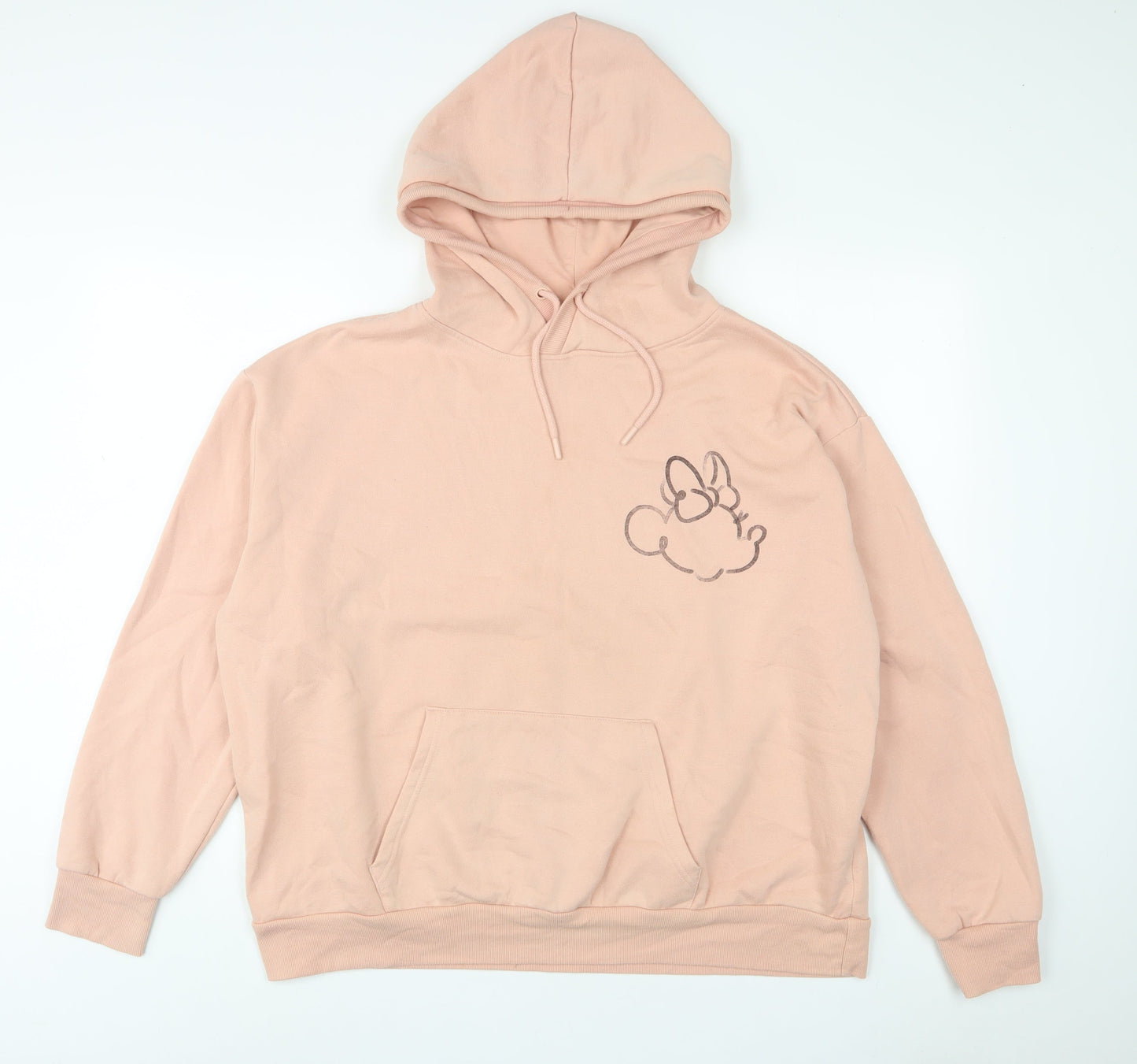 Disney Womens Pink Cotton Pullover Hoodie Size XL Pullover