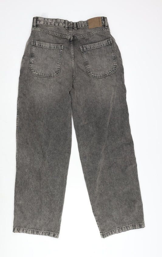 Pull&Bear Womens Brown Cotton Straight Jeans Size 6 L30 in Regular Zip