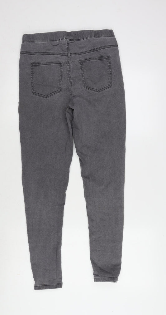 Avenue Womens Grey Cotton Blend Jegging Jeans Size 14 L27.5 in Regular