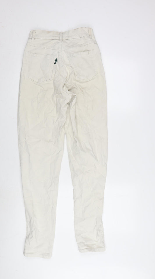 Kennys Womens Ivory Cotton Blend Tapered Jeans Size 25 in L31 in Regular Zip