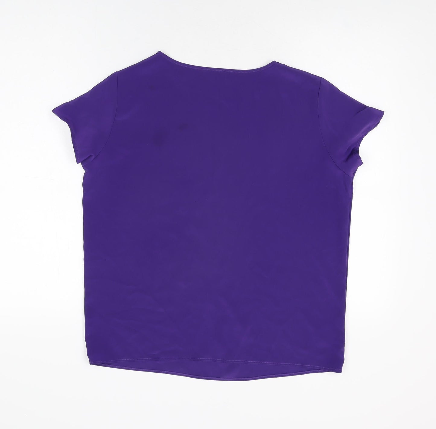 St Michael Womens Purple Polyester Basic T-Shirt Size 12 Round Neck