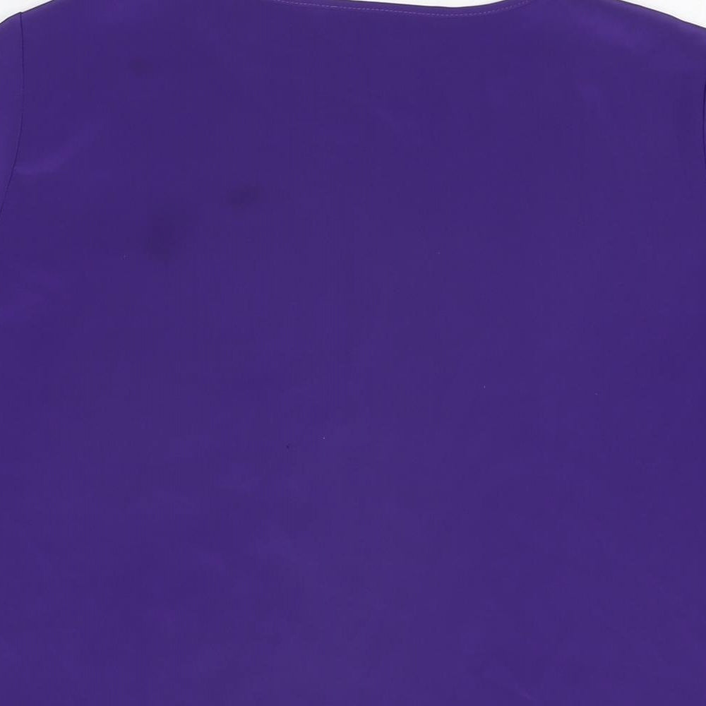 St Michael Womens Purple Polyester Basic T-Shirt Size 12 Round Neck