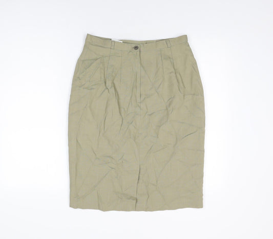 St Bernard Womens Beige Polyester Straight & Pencil Skirt Size 14 Zip