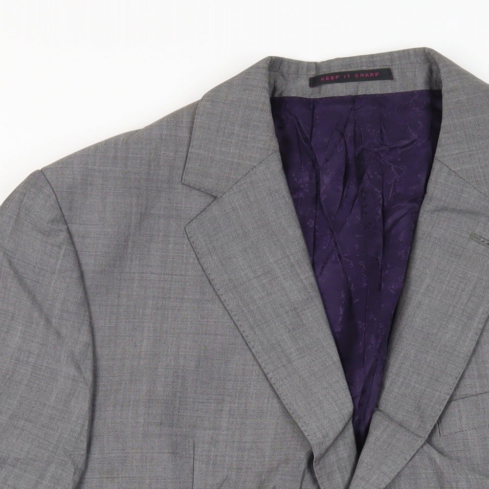 Duchamp Mens Grey Wool Jacket Suit Jacket Size 42 Regular