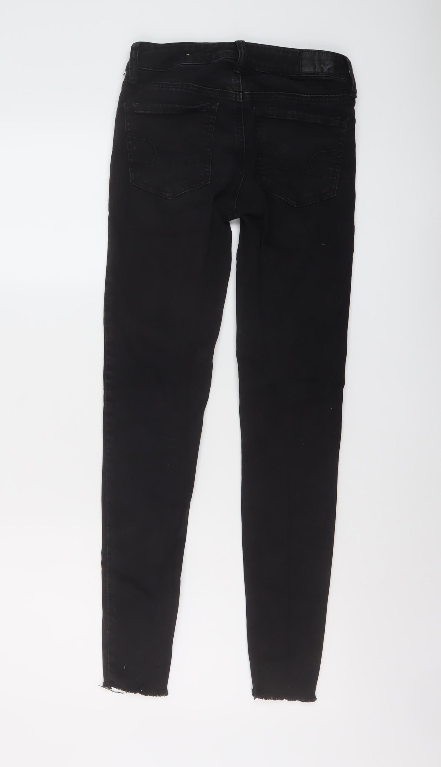 American Eagle Outfitters Womens Black Cotton Skinny Jeans Size 6 L29 in Regular Button