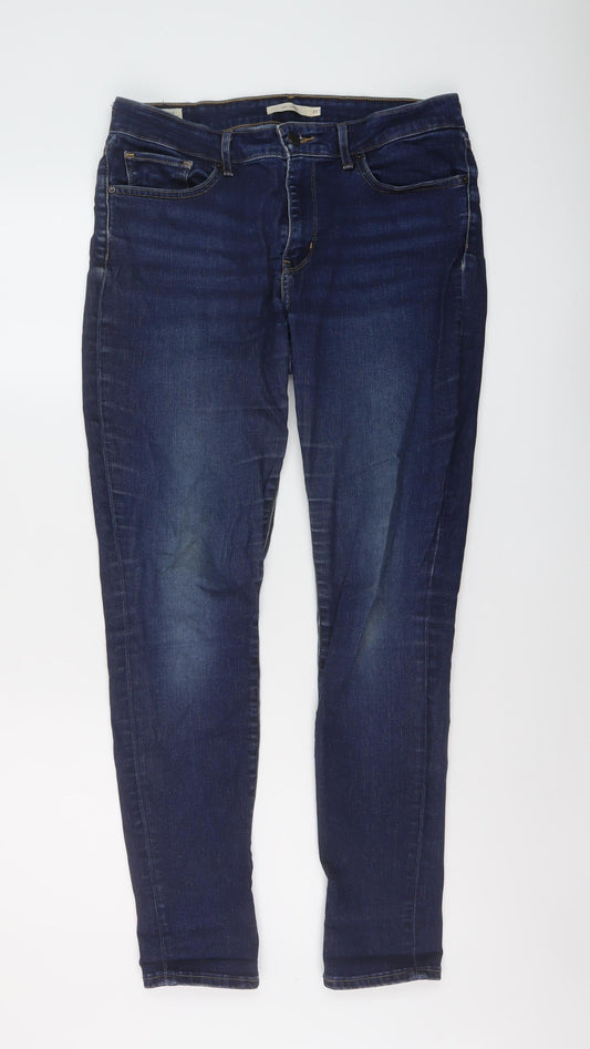 Levi's Womens Blue Cotton Skinny Jeans Size 31 in L30 in Regular Button
