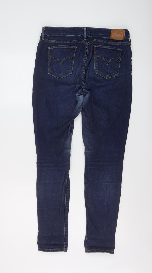 Levi's Womens Blue Cotton Skinny Jeans Size 31 in L30 in Regular Button