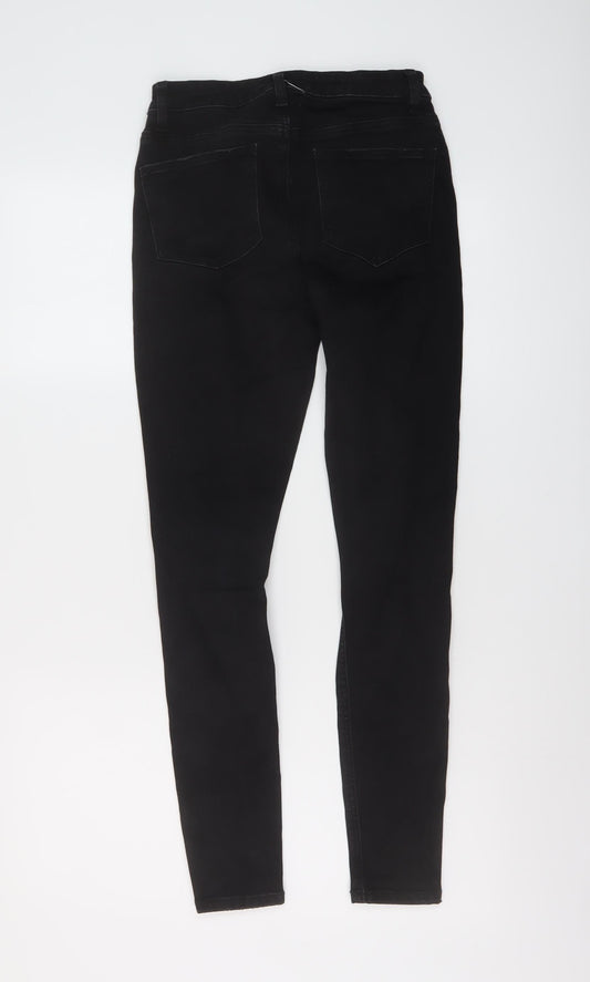 Denim & Co. Womens Black Cotton Skinny Jeans Size 8 L27 in Regular Button
