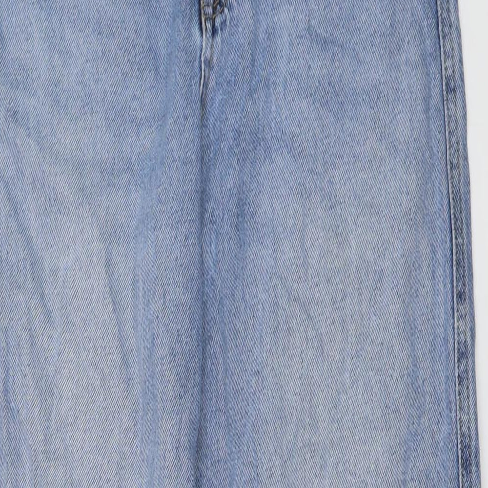 Pull&Bear Womens Blue Cotton Mom Jeans Size 6 L28 in Regular Button